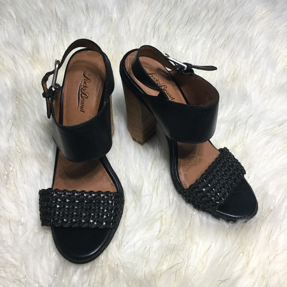 LUCKY BRAND Heels Black Sandals Size 8.5